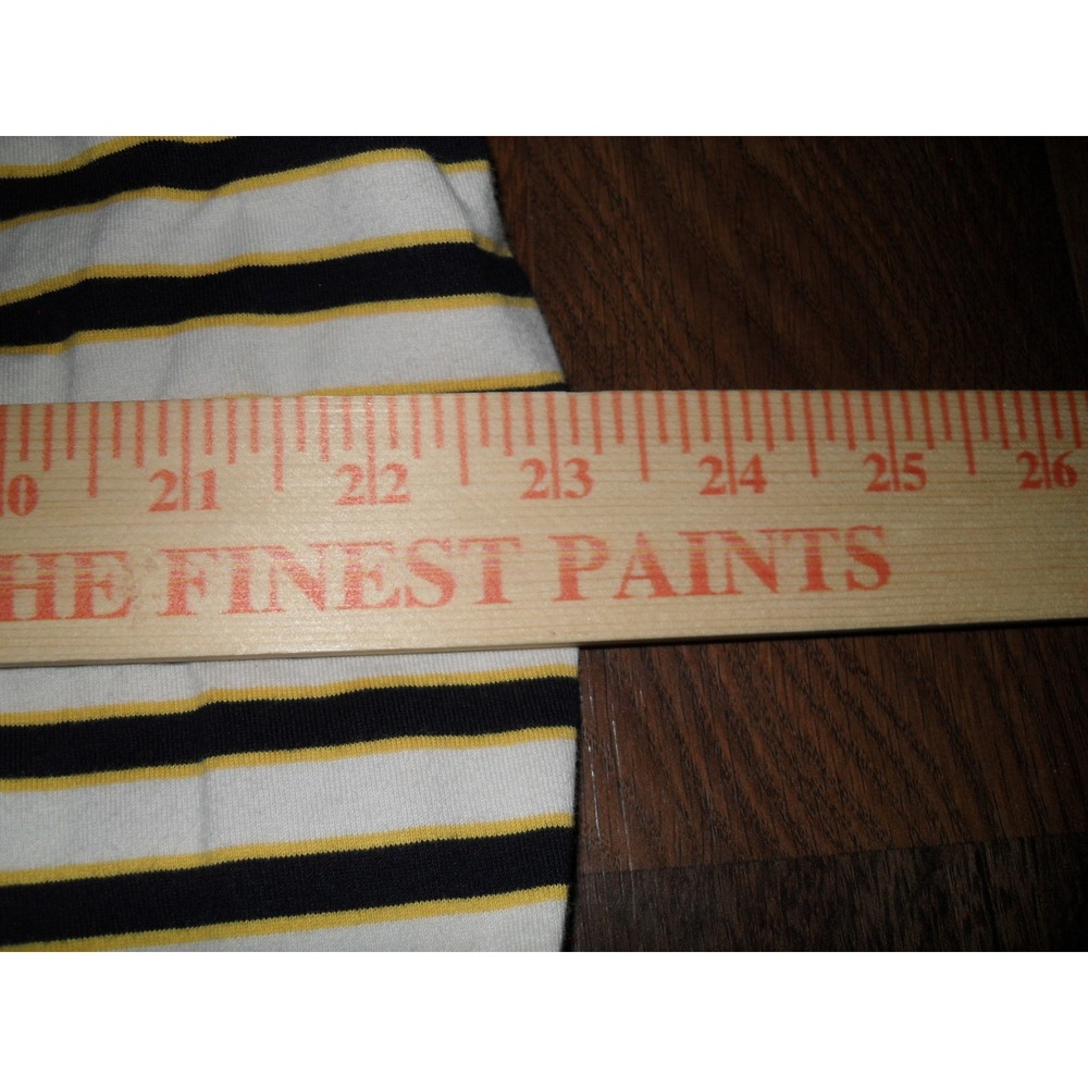 Taylor Stitch Mens Heavy Bag Striped T-Shirt Organic Cotton Cream Navy Yellow 46 - Picture 5 of 9